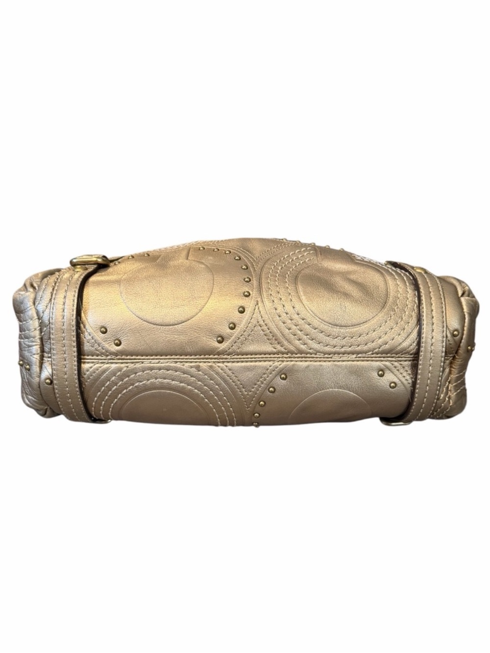 Coach Alex Metallic Gold Studded satchel crossbody Bag rare 2 original hangtags - Picture 9 of 13